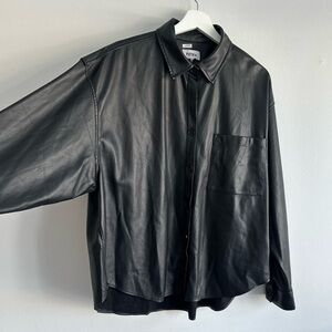 Pistola Faux‎ Leather Black Shirt Jacket Large